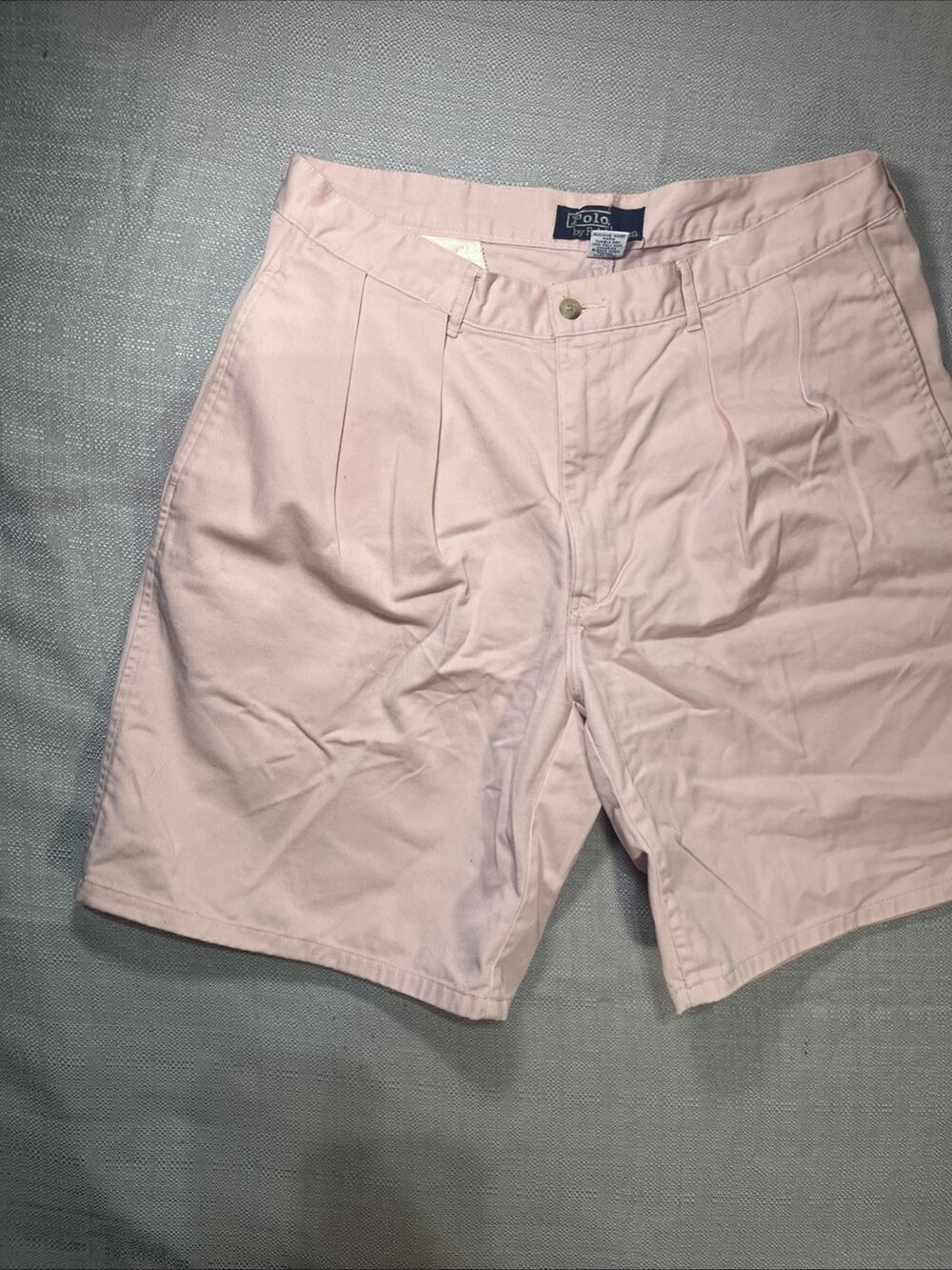 Polo Ralph Lauren Tyler Shorts Pleated Casual Work Pink Size 34 (Y2